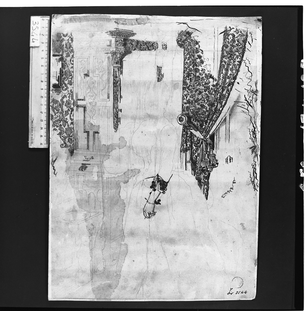 studio per il ritratto della signora Deserti (disegno) di Serra Lugi (sec. XIX)