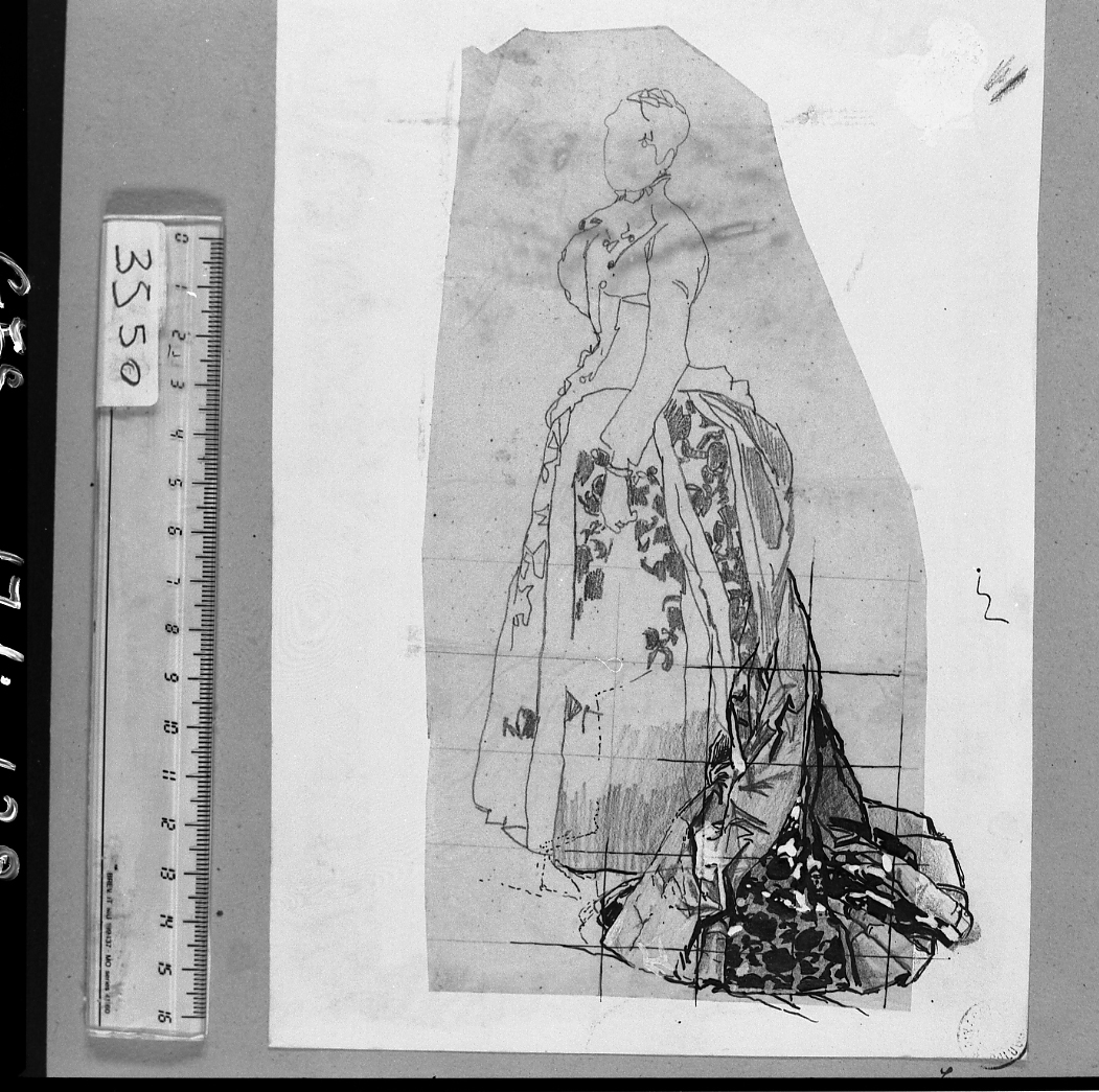 studio per il ritratto della signora Deserti (disegno) di Serra Lugi (sec. XIX)