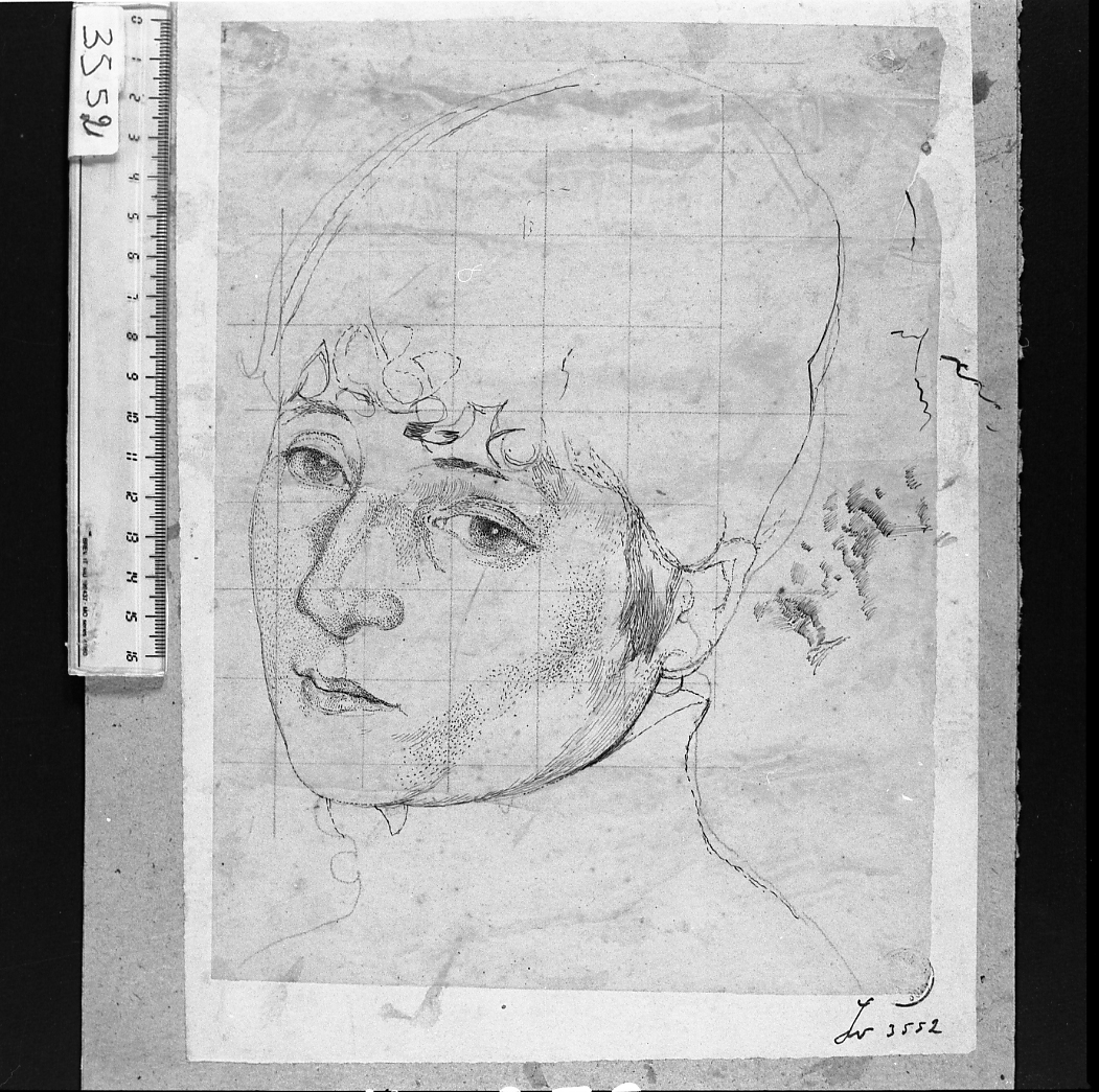 studio per il ritratto della signora Deserti (disegno) di Serra Lugi (sec. XIX)