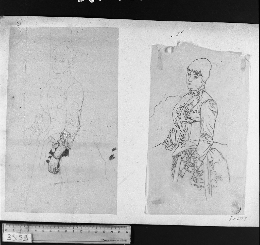 studio per il ritratto della signora Deserti (disegno) di Serra Lugi (sec. XIX)