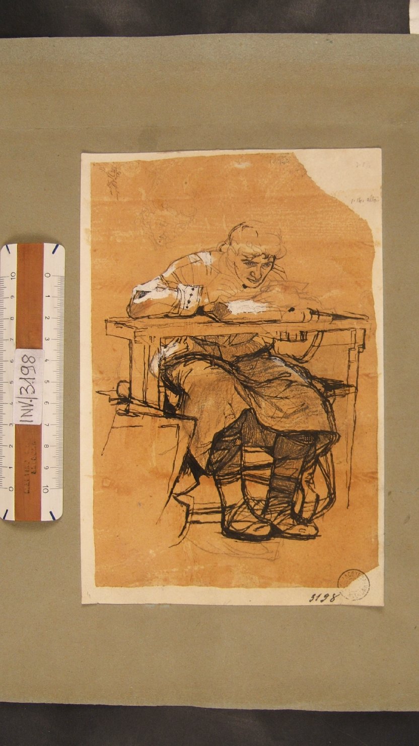 studio di figura (disegno) di Serra Lugi (sec. XIX)