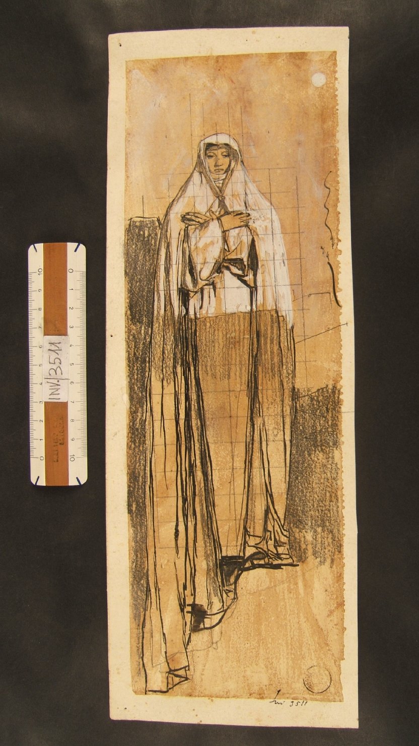 studio di figura femminile (disegno) di Serra Lugi (sec. XIX)