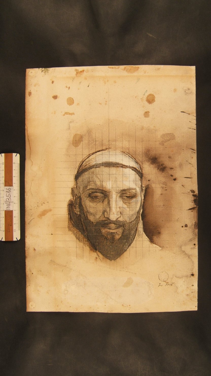 studio di testa maschile (disegno) di Serra Lugi (sec. XIX)