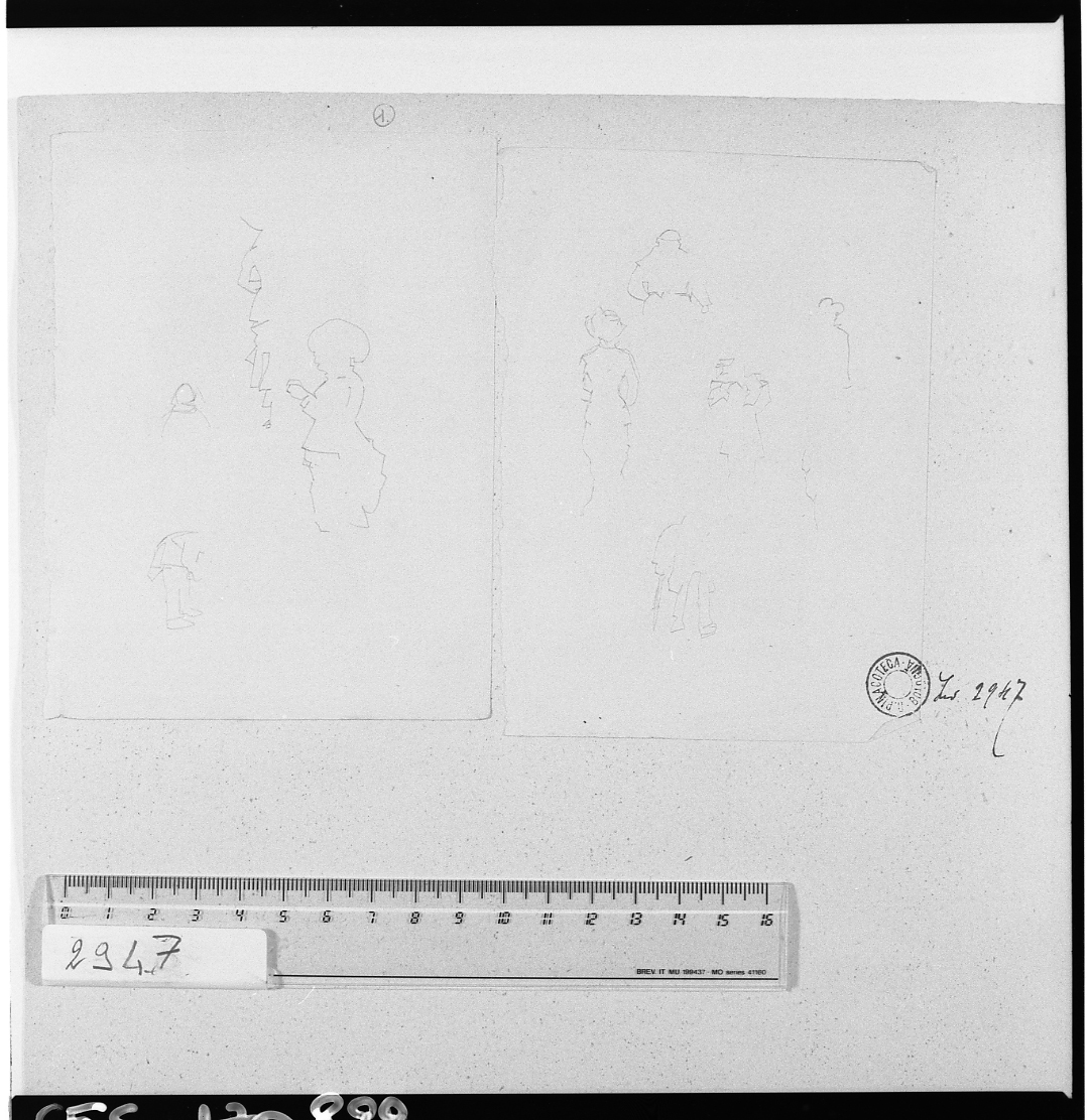 studi di figure (disegno, insieme) di Serra Lugi (sec. XIX)