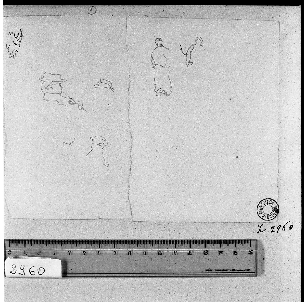 studio di figure femminili (disegno, elemento d'insieme) di Serra Lugi (sec. XIX)