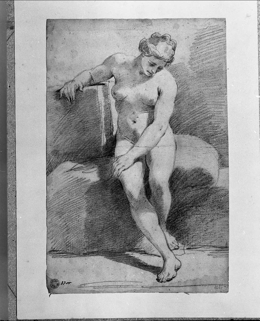 studio di donna nuda (disegno, opera isolata) di Gandolfi Ubaldo (attribuito) (sec. XVIII)