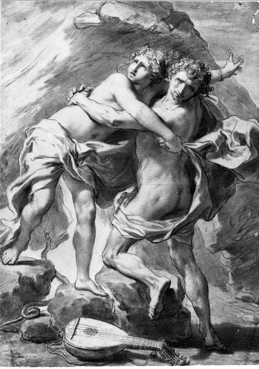 Orfeo ed Euridice (disegno, opera isolata) di Gandolfi Gaetano (sec. XVIII)