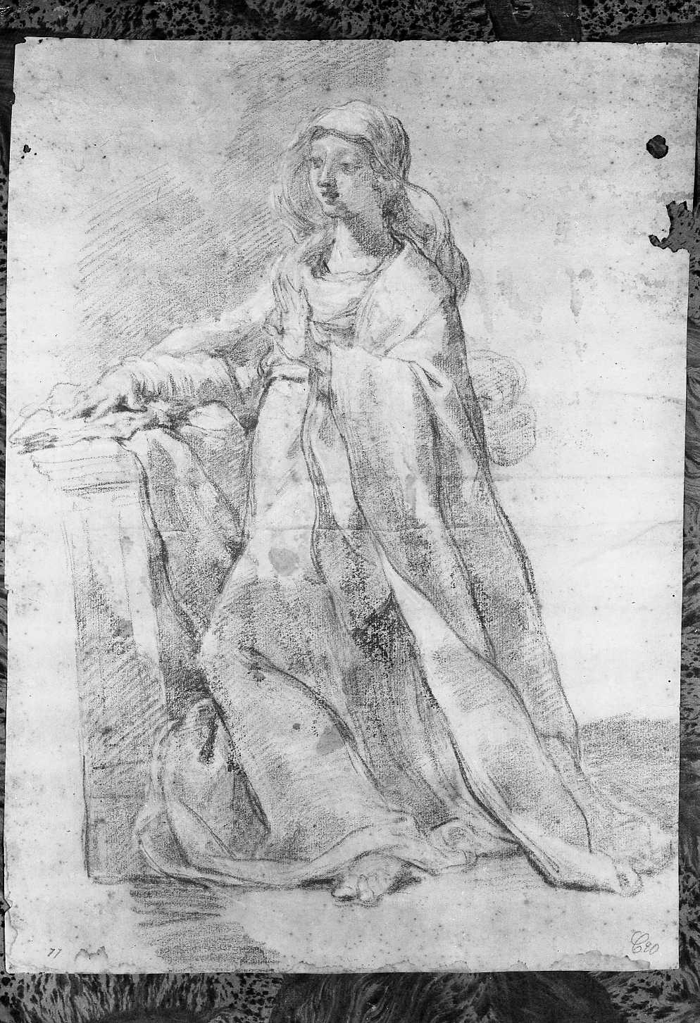 Madonna annunciata (disegno, opera isolata) di Gandolfi Ubaldo (attribuito) (sec. XVIII)