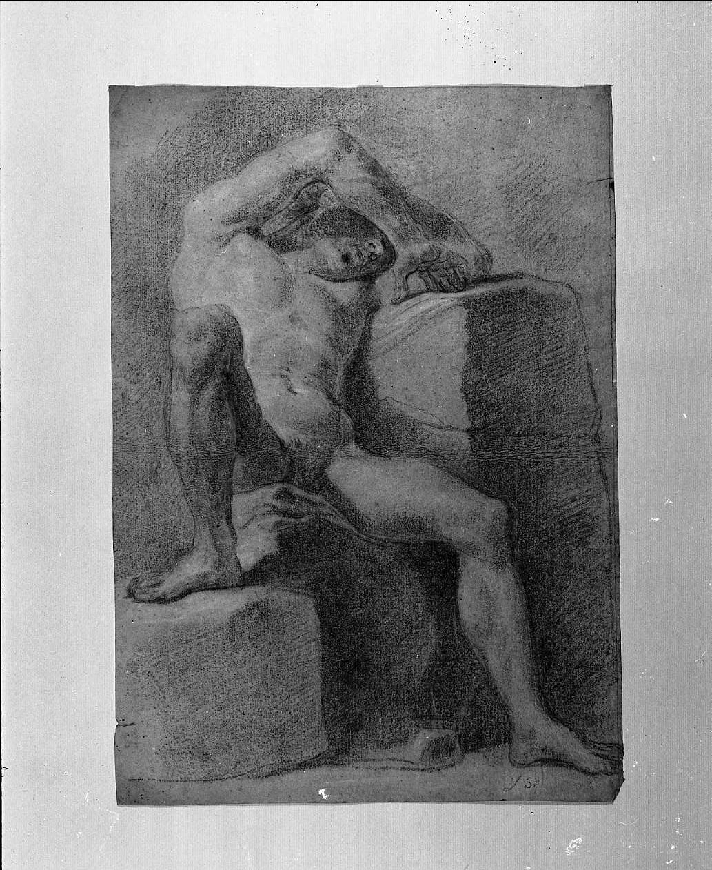 studio di nudo virile (disegno, opera isolata) di Gandolfi Ubaldo (sec. XVIII)