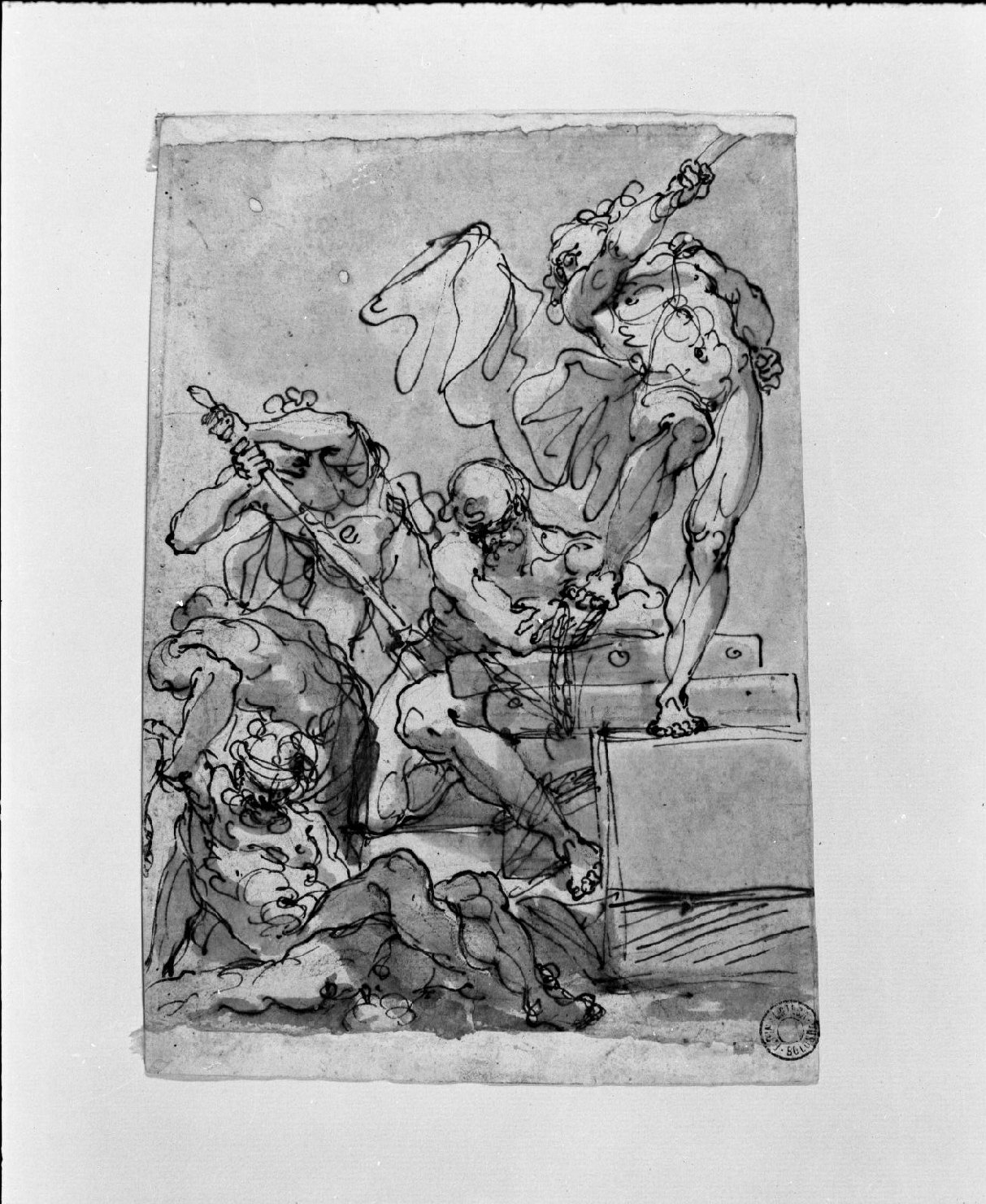 martirio di due santi (disegno, opera isolata) di Gandolfi Gaetano (attribuito) (secc. XVIII/ XIX)