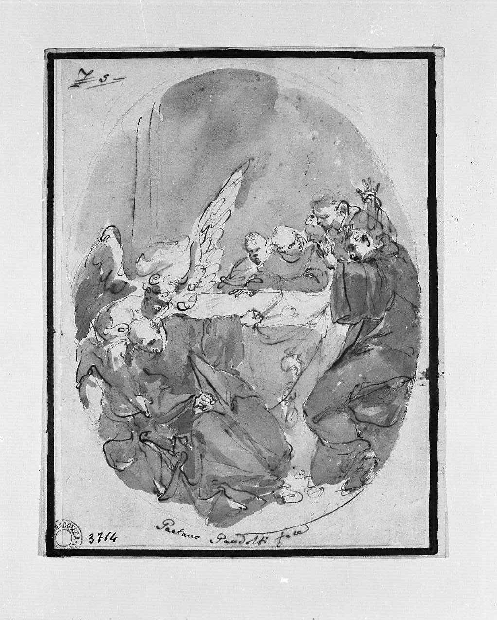 morte di Sant'Andrea Avellino (disegno, opera isolata) di Gandolfi Gaetano (sec. XVIII)
