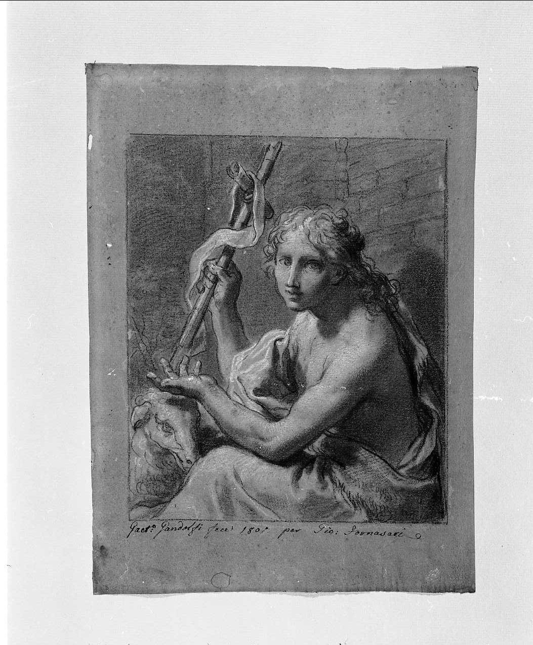 San Giovanni Battista (disegno, opera isolata) di Gandolfi Gaetano (sec. XIX)