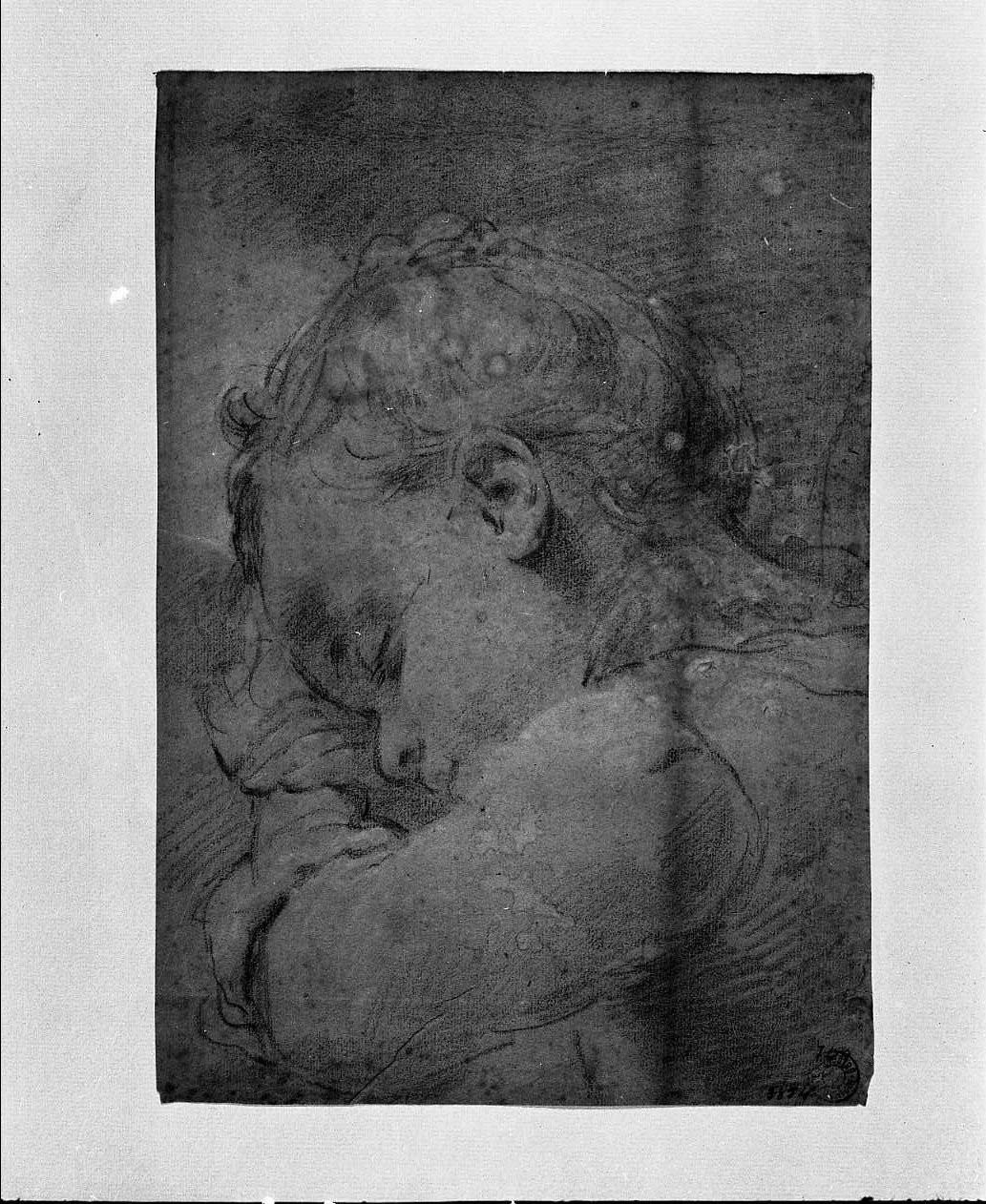 studio di un bambino che dorme (disegno, opera isolata) di Gandolfi Ubaldo (attribuito) (sec. XVIII)