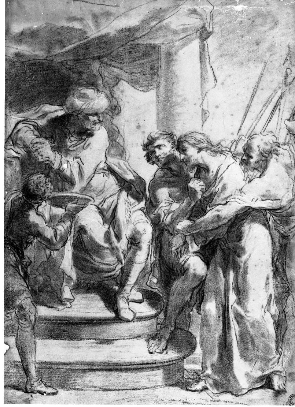 Cristo davanti a Pilato (disegno, opera isolata) di Gandolfi Gaetano (secc. XVIII/ XIX)