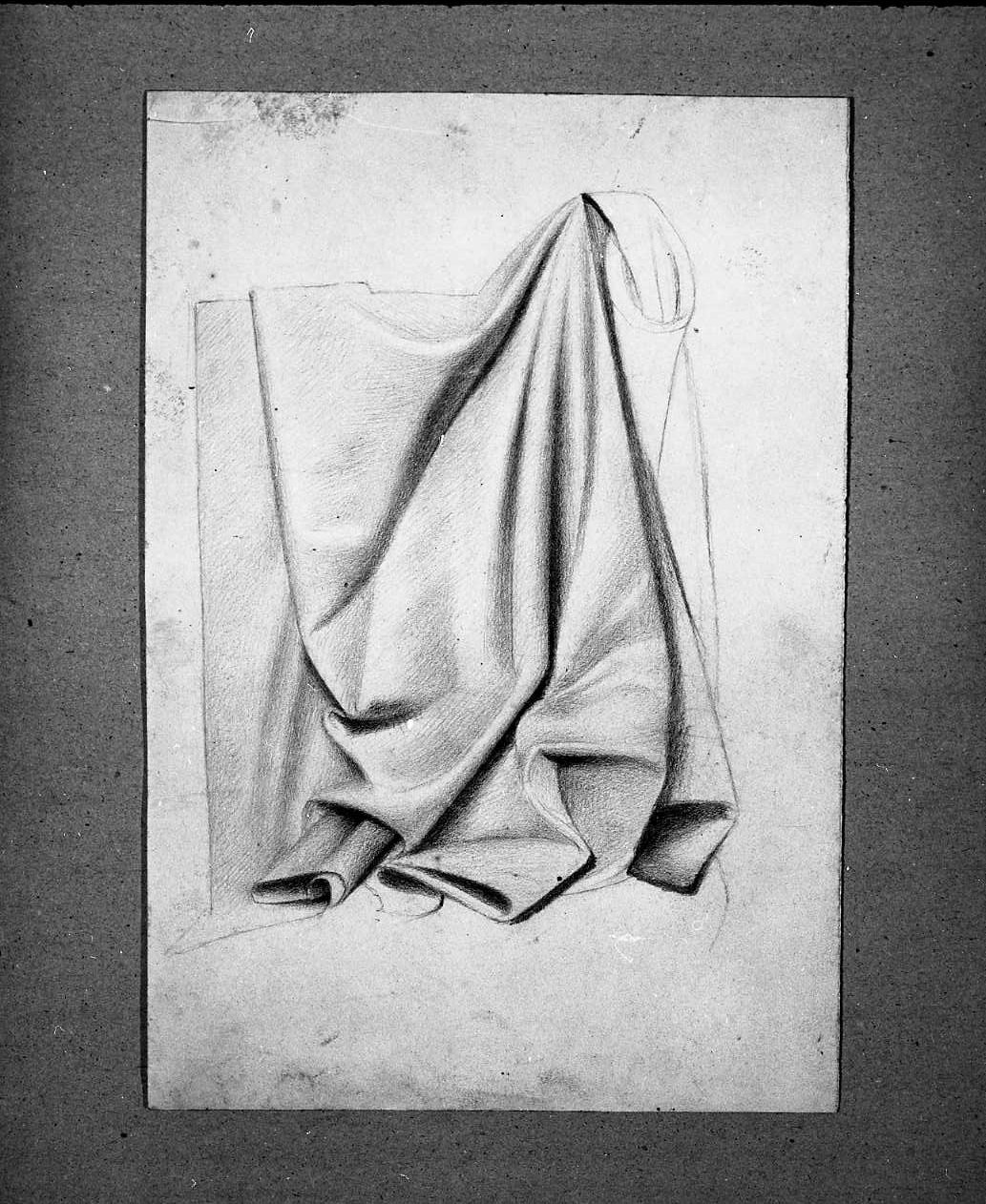 studio di drappeggio (disegno, opera isolata) di Guardassoni Alessandro (attribuito) (sec. XIX)