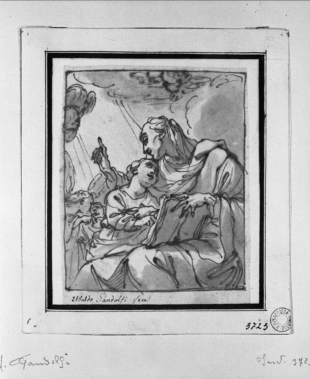 Sant'Anna con Maria Vergine bambina (disegno, opera isolata) di Gandolfi Ubaldo (attribuito) (sec. XVIII)