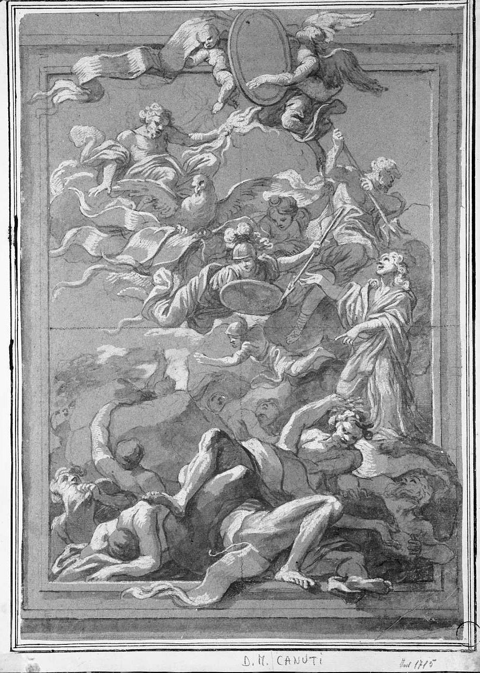 caduta dei Giganti (disegno, opera isolata) di Gimignani Ludovico (attribuito) (sec. XVII)