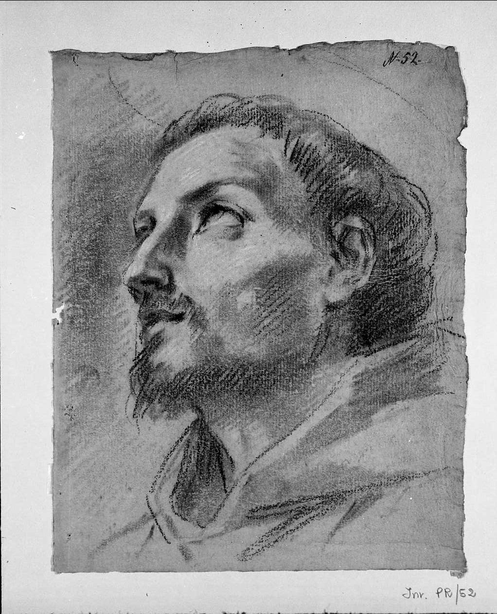 testa di frate (disegno, opera isolata) di Pedrini Domenico (attribuito) (secc. XVIII/ XIX)