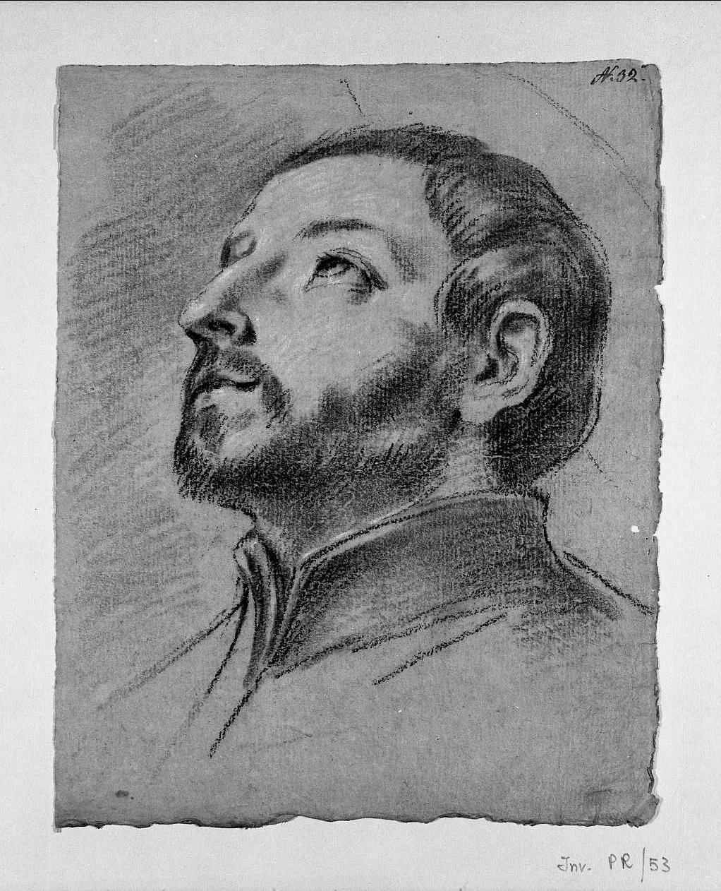 testa di giovane (disegno, opera isolata) di Pedrini Domenico (attribuito) (secc. XVIII/ XIX)