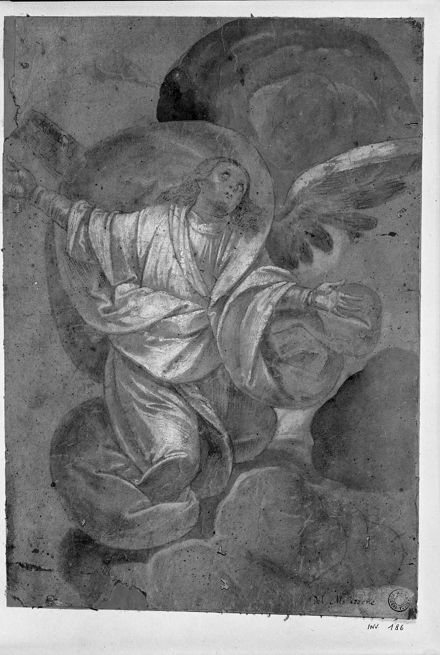 angelo in volo (disegno, opera isolata) di Mazzucchelli Pier Francesco detto Morazzone (attribuito) (sec. XVII)