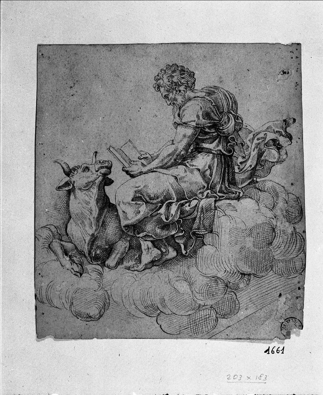 San Luca (disegno, opera isolata) di De Musi Agostino (attribuito) (sec. XVI)