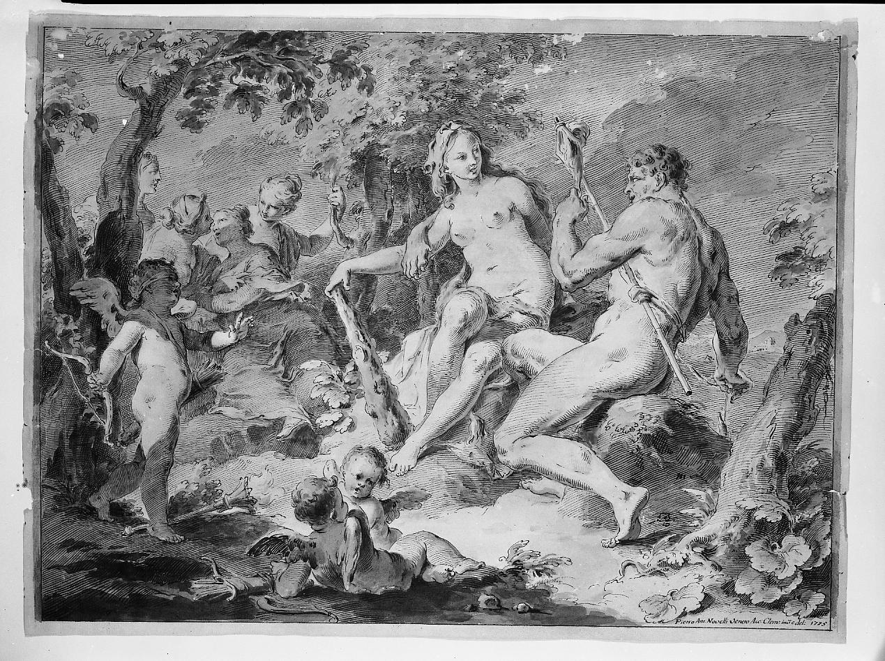 Bacco e Arianna (disegno, opera isolata) di Novelli Pietro Antonio (sec. XVIII)