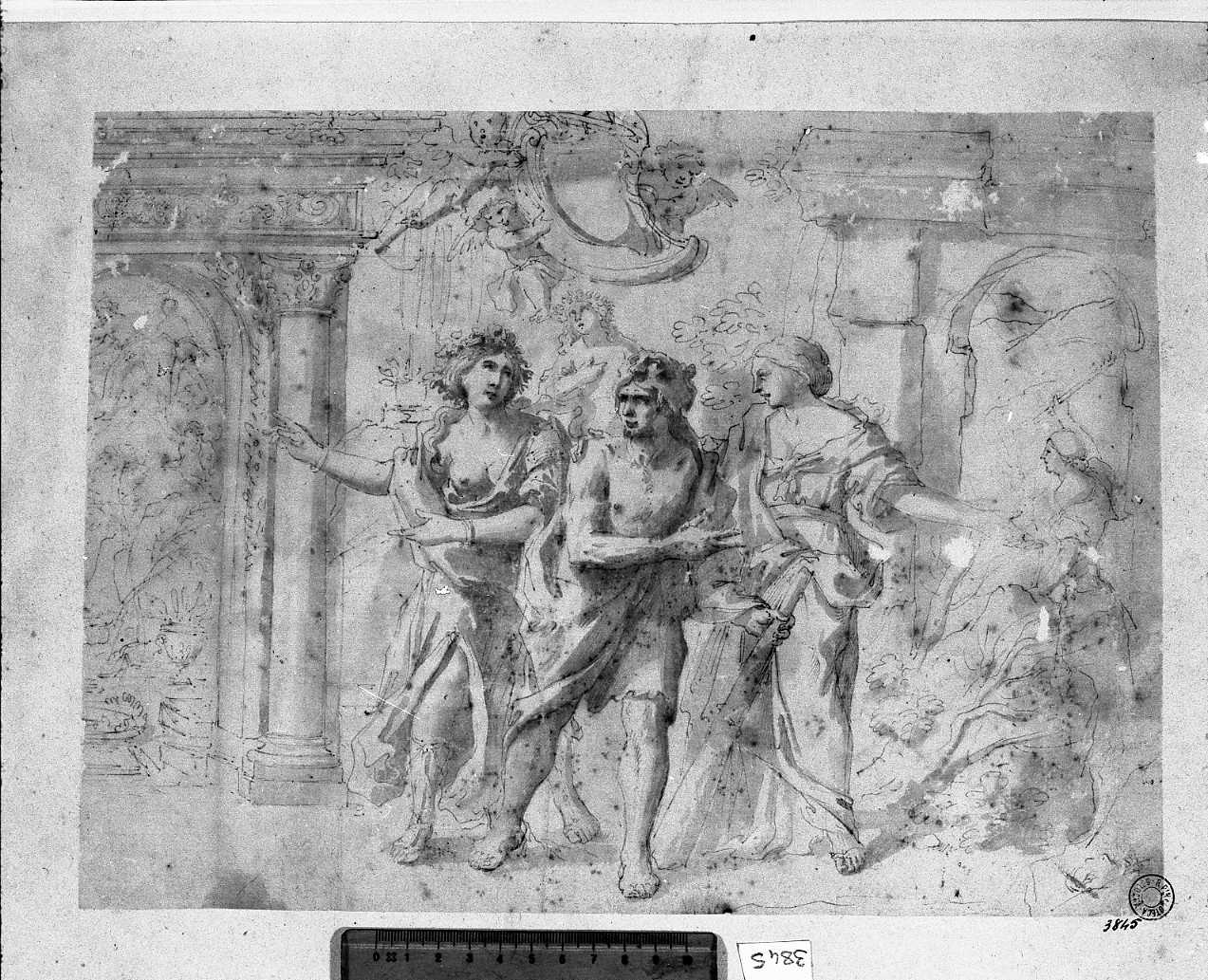 Ercole al bivio (disegno, opera isolata) di Peruzzini Domenico (attribuito) (sec. XVII)