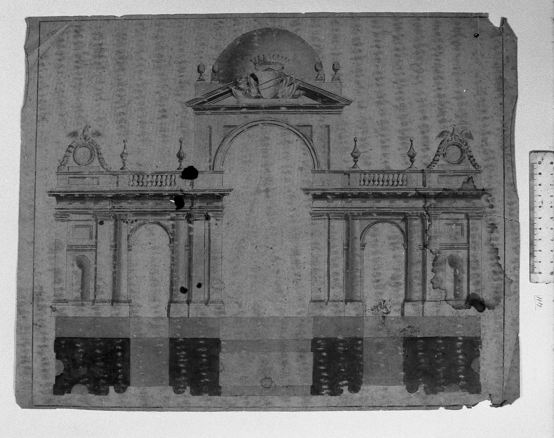 porta di città (disegno) - ambito accademico bolognese (seconda metà sec. XVIII)