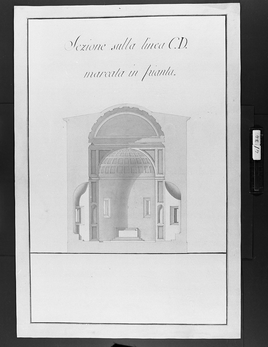 tempio (disegno, elemento d'insieme) - ambito accademico bolognese (prima metà sec. XIX)