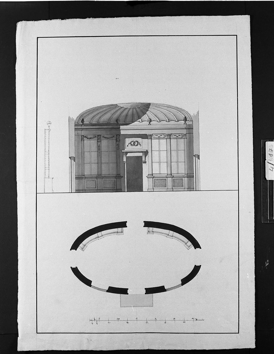 studio di un padiglione (disegno) - ambito bolognese (?) (sec. XIX)