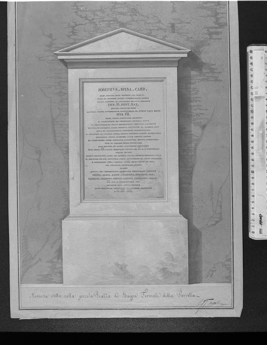 monumento commemorativo (disegno) di Antolini Filippo (sec. XIX)