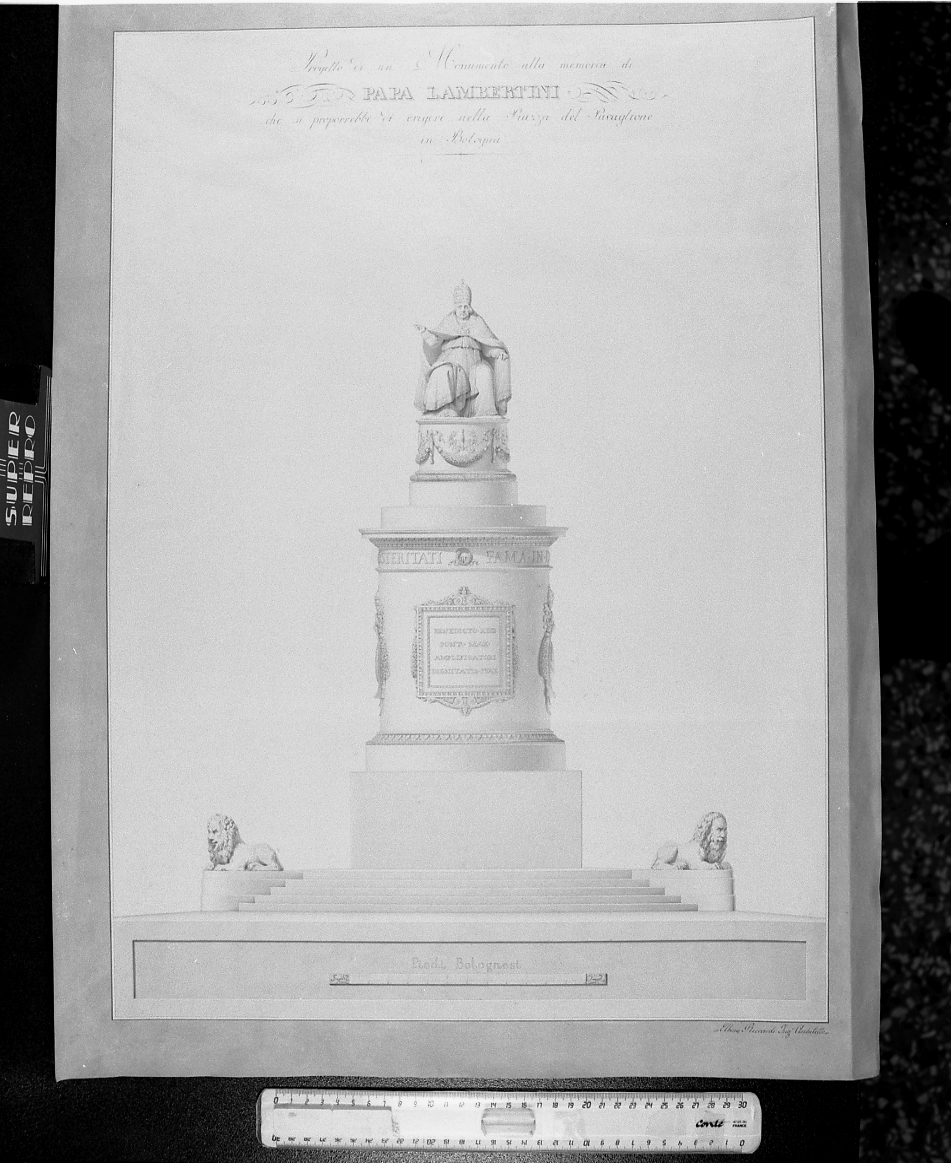 monumento commemorativo (disegno) di Riccardi Elbino (sec. XIX)