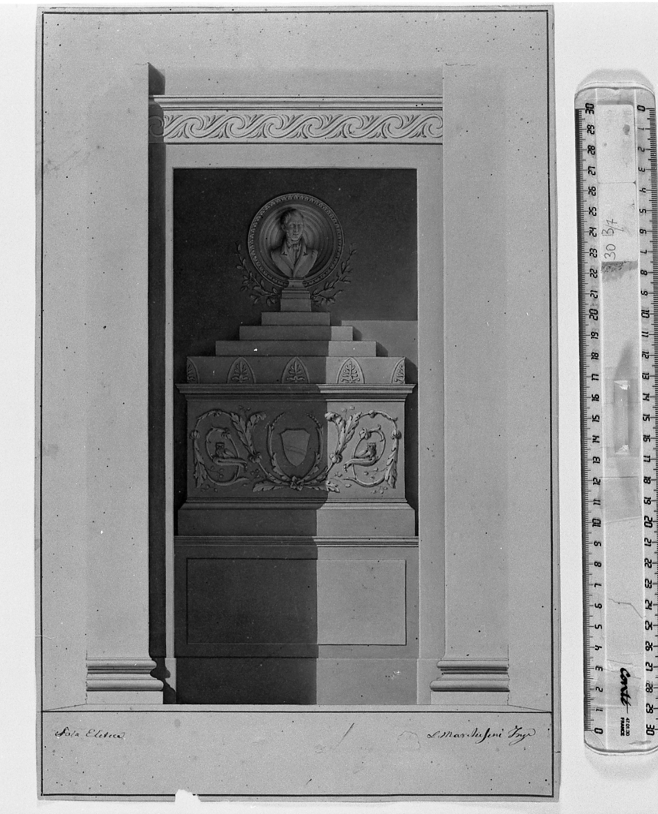 monumento sepolcrale (?) (disegno) di Marchesini Luigi (prima metà sec. XIX)