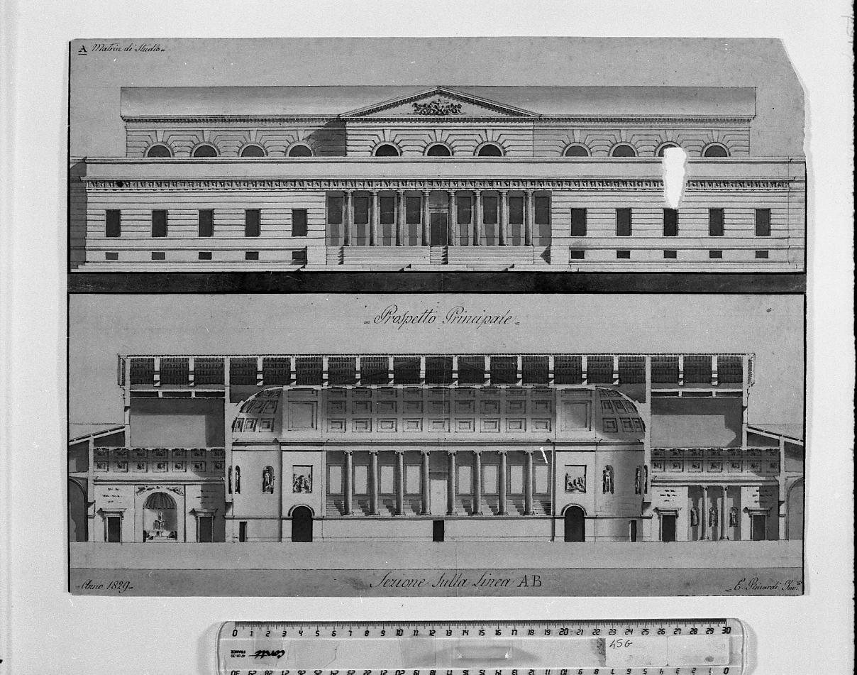 cavallerizza (disegno, elemento d'insieme) di Riccardi Elbino (sec. XIX)