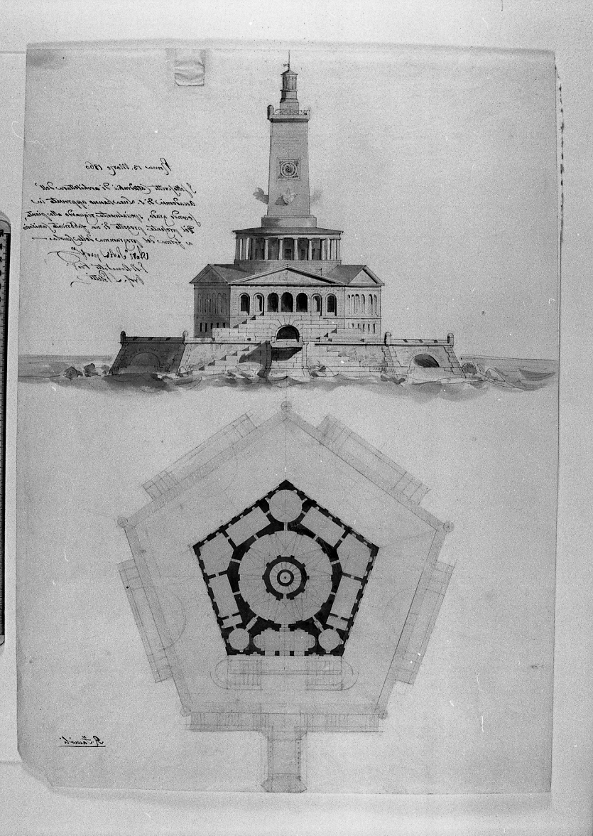 lazzaretto (disegno, elemento d'insieme) di Faccioli Raffaele (sec. XIX)