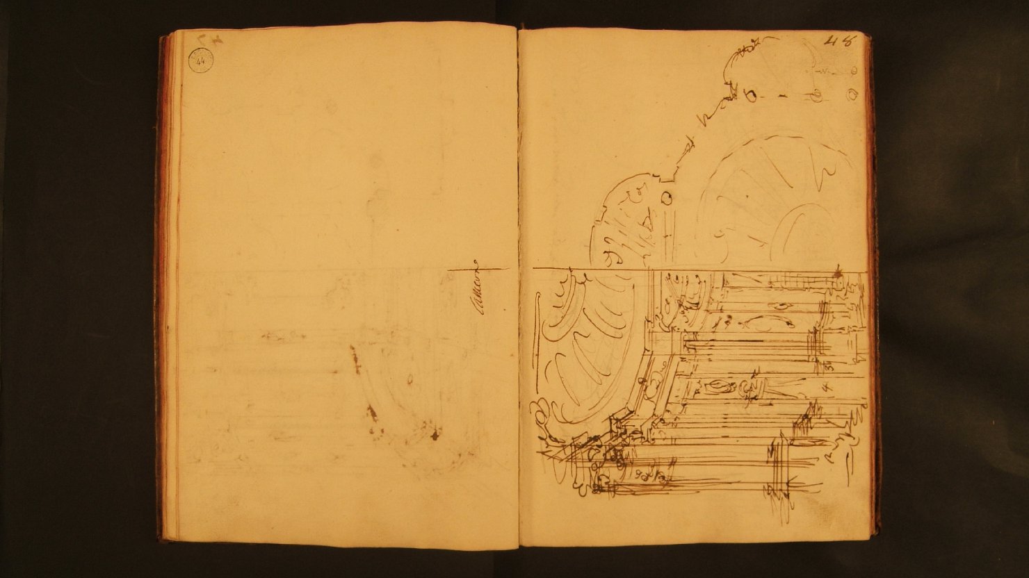 camera con pianta (disegno, elemento d'insieme) di Galliari Fabrizio (attribuito) (sec. XVIII)