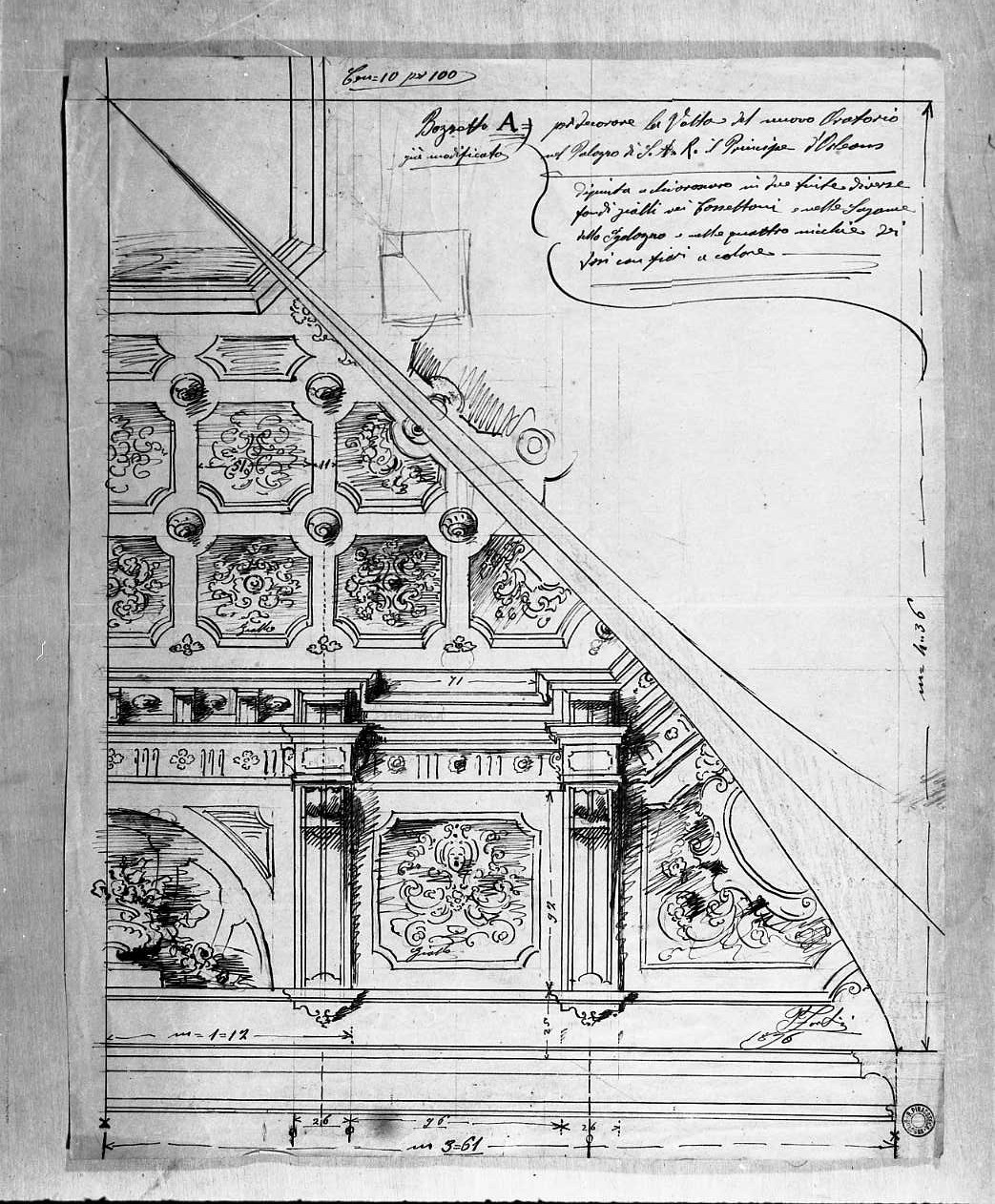 bozzetto per palazzo del Principe d'Orleans (disegno) di Fortini Pompeo (sec. XIX)