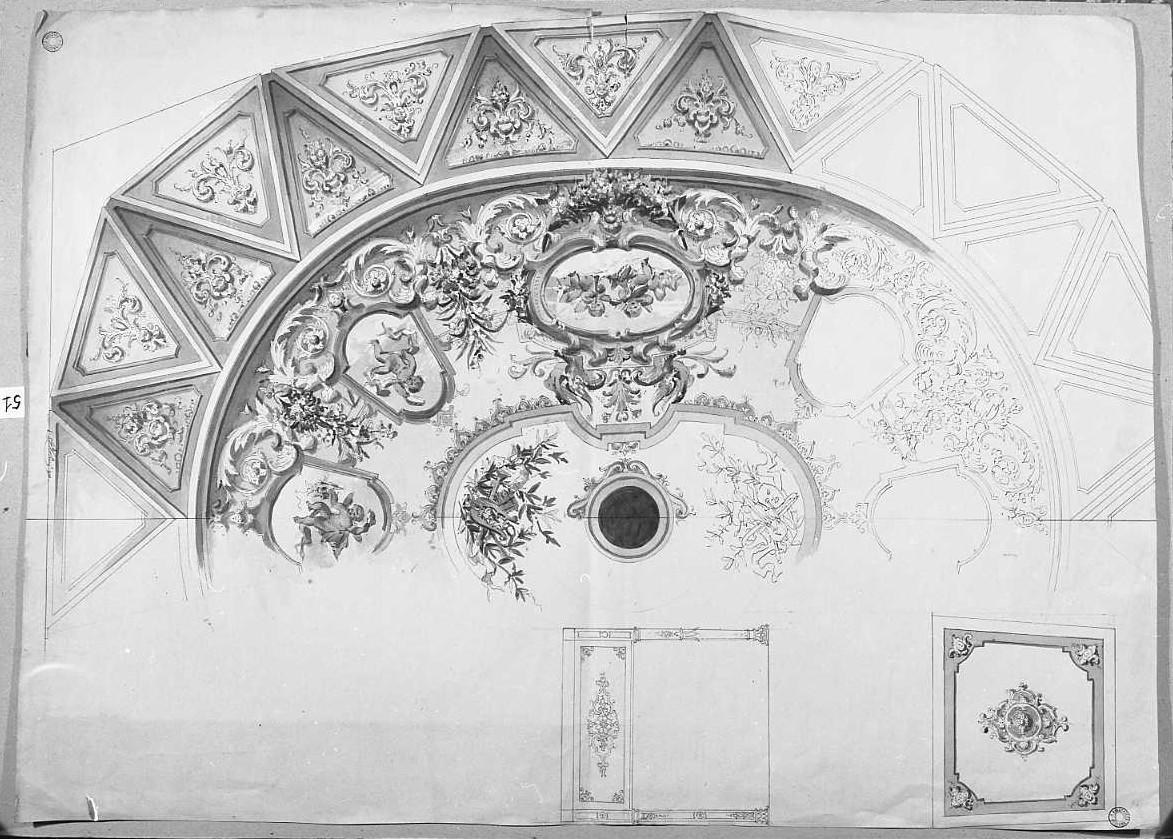 schizzi per decorazione per una volta (disegno) di Fortini Pompeo (sec. XIX)