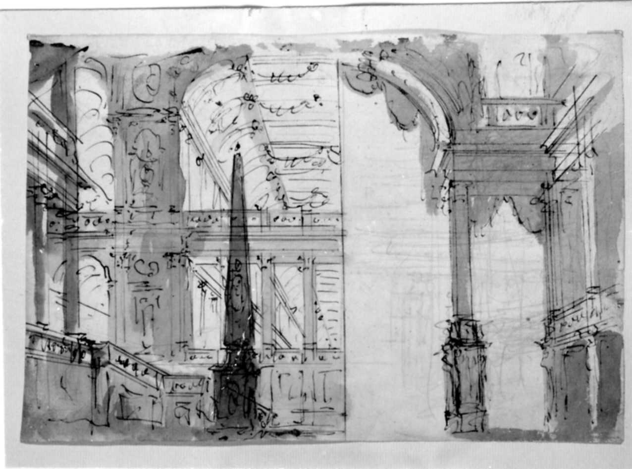 due idee di reggia (disegno) di Galliari Fabrizio (attribuito) (sec. XVIII)