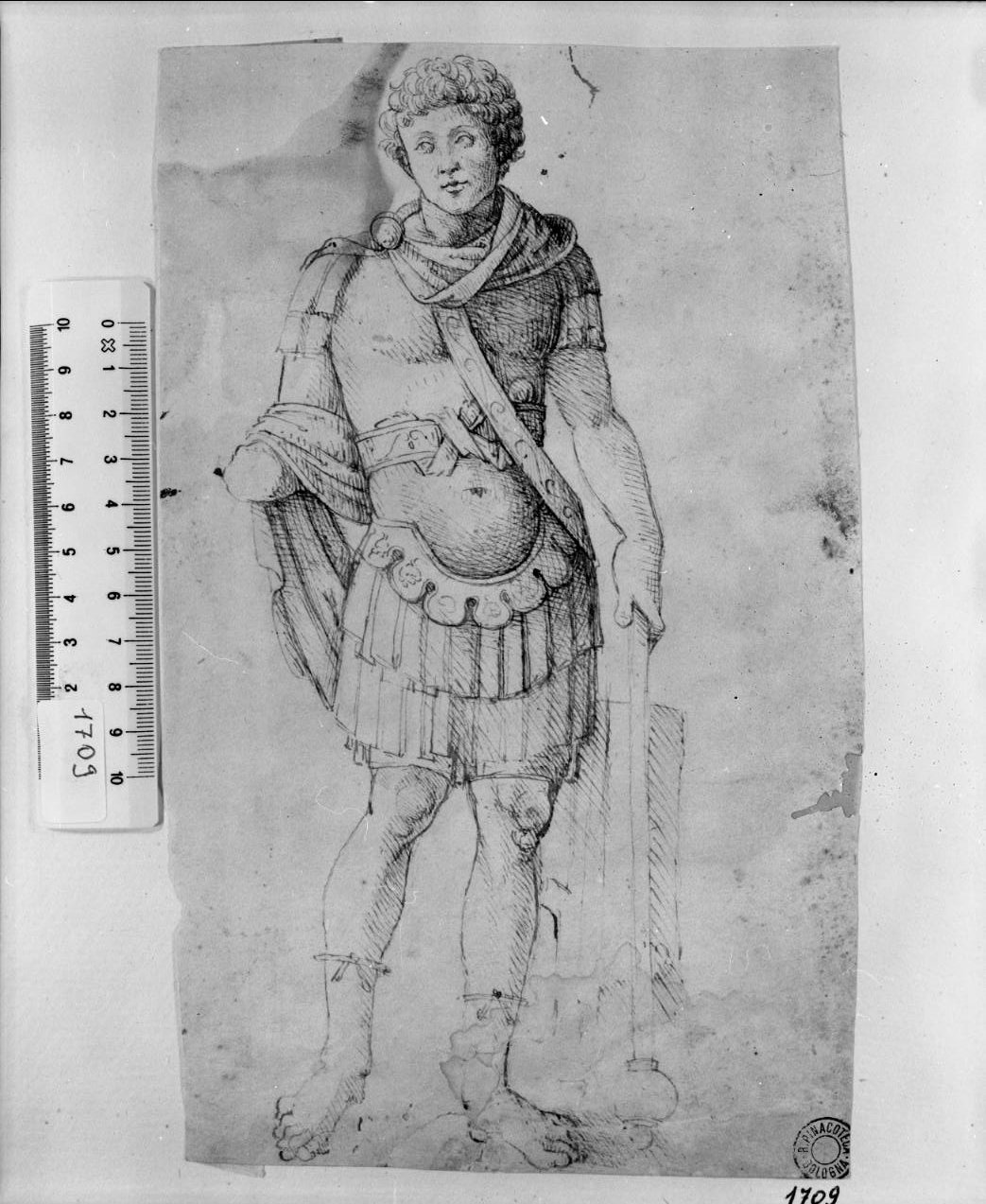 studio dal "Costantinus Caesar" del Campidoglio (disegno, opera isolata) di Aspertini Amico (attribuito) (sec. XV)