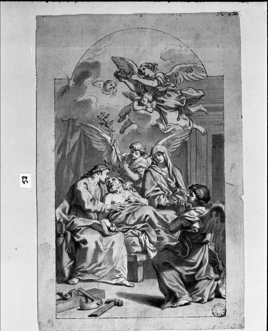 morte di San Giuseppe (disegno, opera isolata) di Calvi Jacopo Alessandro detto Sordino (sec. XIX)