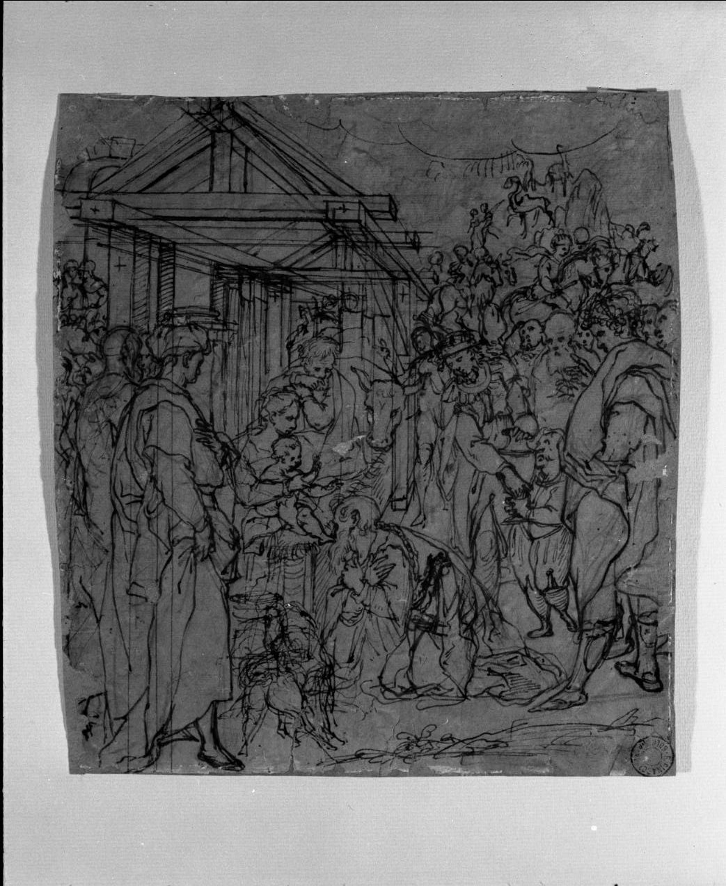 adorazione dei Re Magi (disegno, opera isolata) di Cesi Bartolomeo (sec. XVI)
