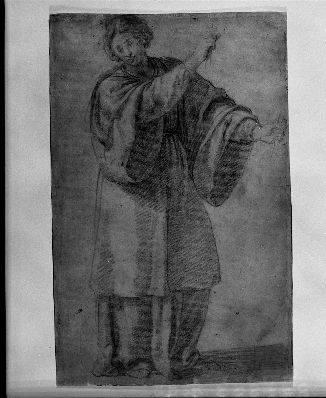 figura di giovane stante (disegno, opera isolata) di Rosselli Matteo (attribuito) (prima metà sec. XVII)