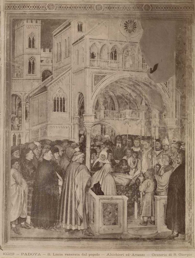 Affreschi - Santa Lucia venerata dal popolo (positivo) di Altichiero, Avanzi, Jacopo, Anderson, Domenico (XX)