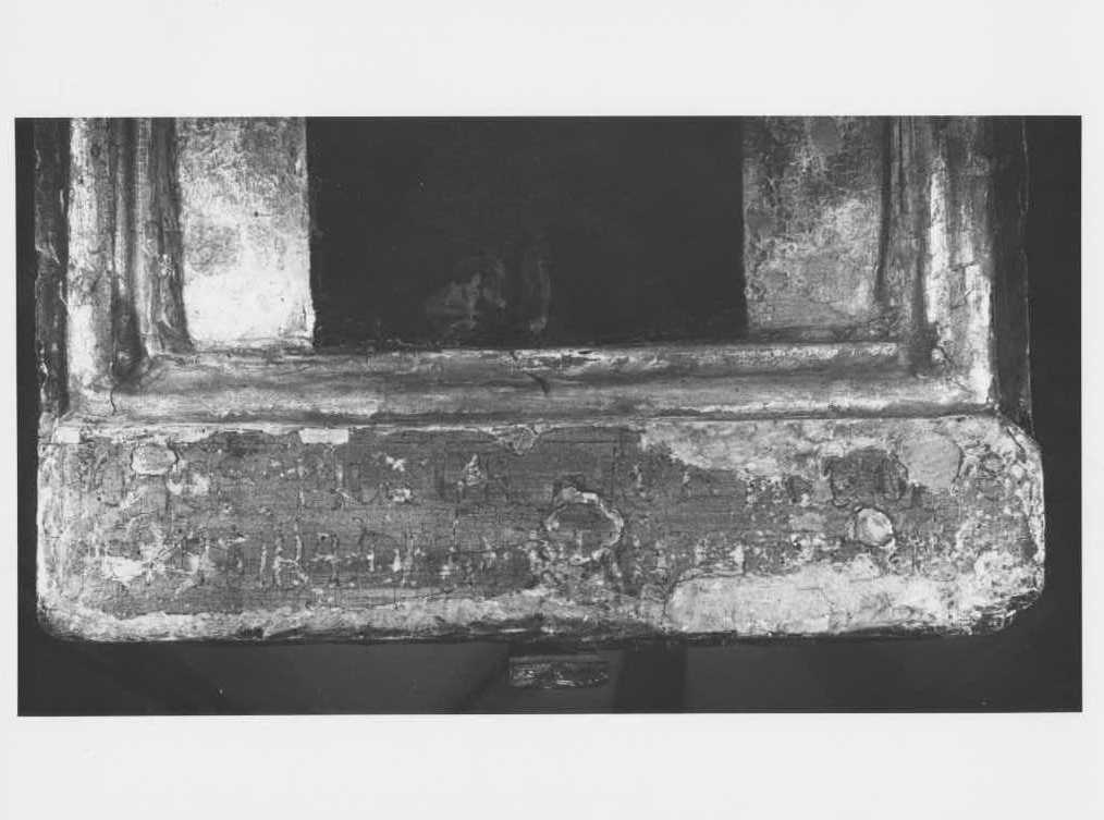 Giovanni da Rimini/ Cristo crocifisso, particolare dell' iscrizione/ Mercatello sul Metauro (PU)/ Chiesa di S.Francesco (positivo) di Giovanni da Rimini, Studio Fotofast (ditta) (XX)