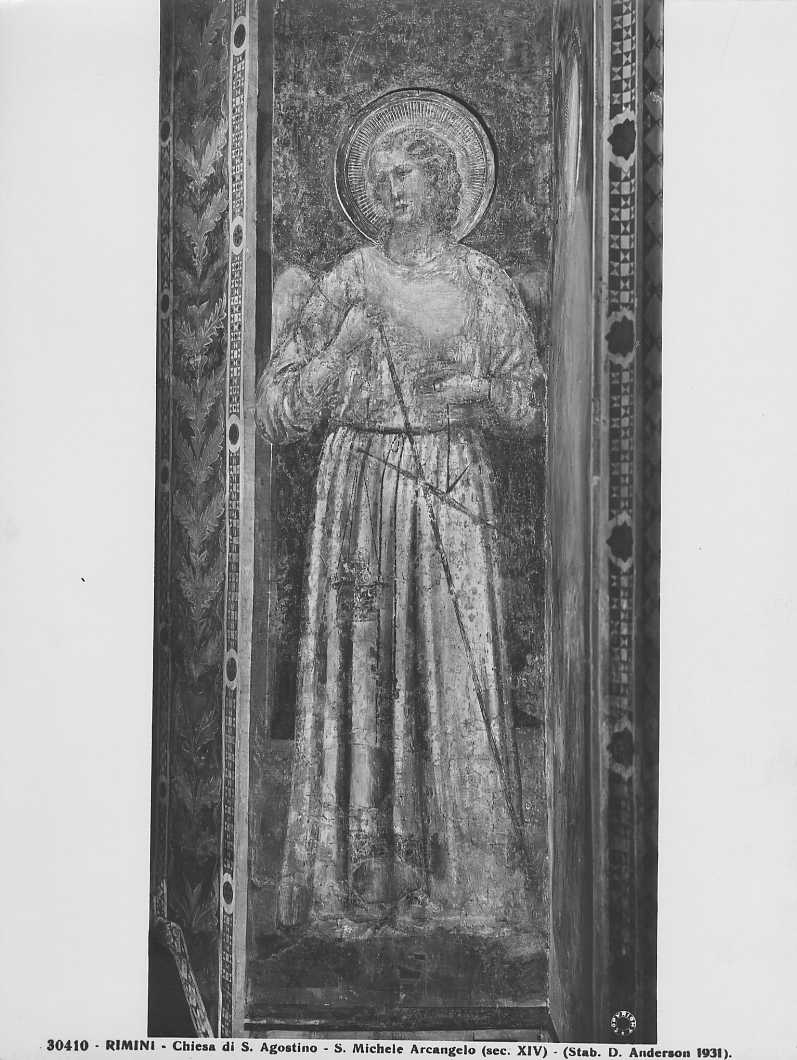 Affreschi - S. Michele Arcangelo (positivo) di Giovanni da Rimini (attr), Anderson, Domenico - scuola romagnola (XX)