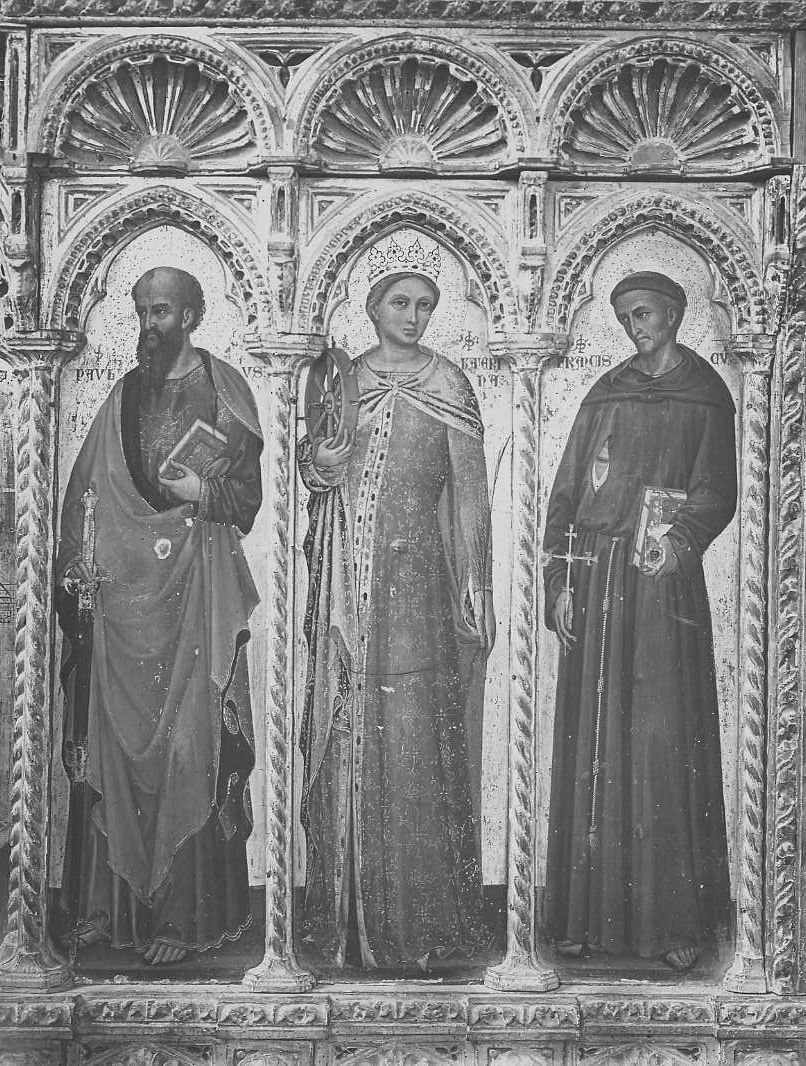 Dipinti - Polittici - SS. Paolo, Caterina, Francesco (positivo) di Jacobello di Bonomo, Croci, Felice (XX)