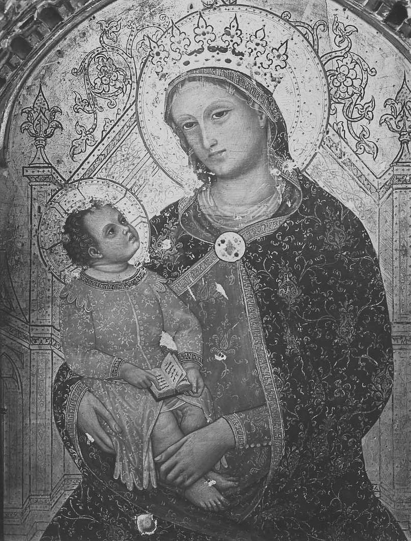 Jacobello di Bonomo/ Polittico, particolare della Madonna col Bambino/ Santarcangelo di Romagna/ Museo Storico Archeologico di Santarcangelo (positivo) di Jacobello di Bonomo, Croci, Felice (XX)