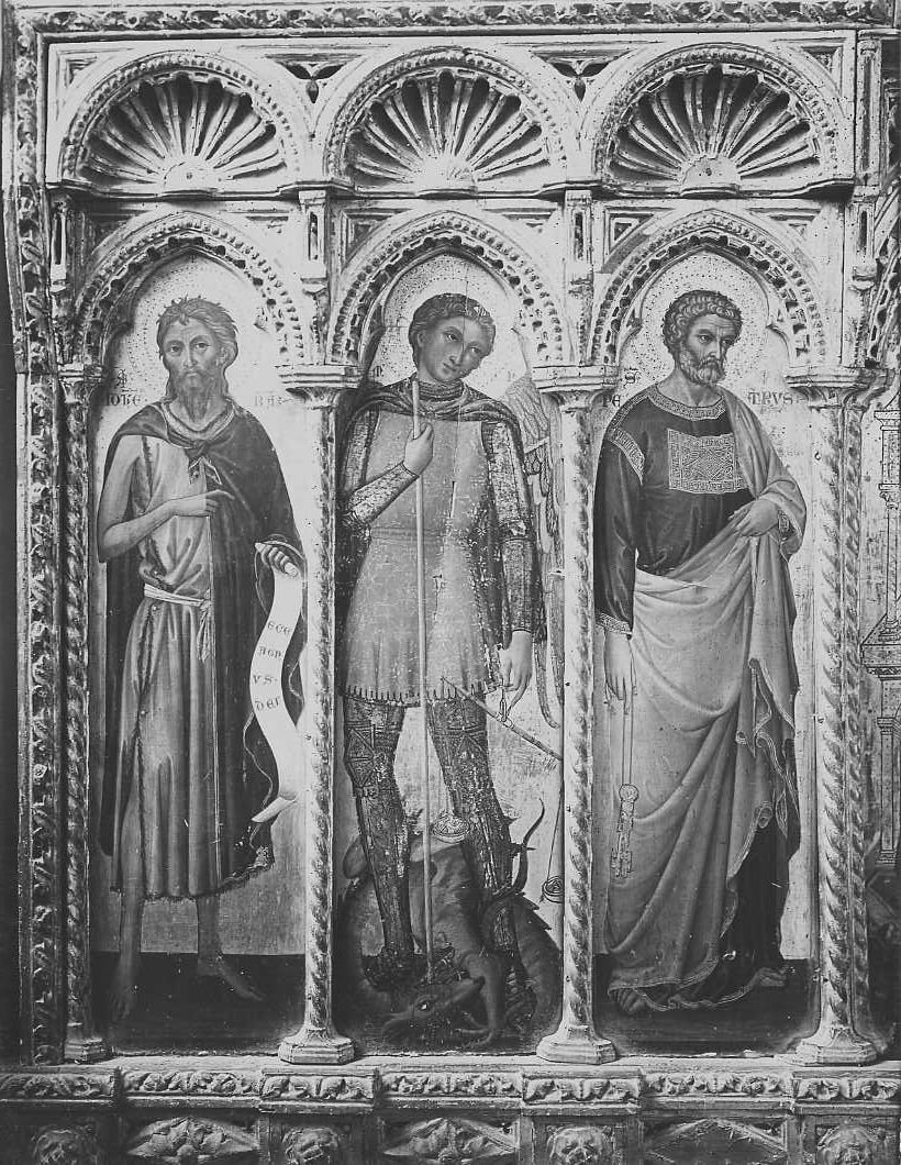 Dipinti - Polittici - SS. Pietro, Michele, Giovanni (positivo) di Jacobello di Bonomo, Croci, Felice (XX)