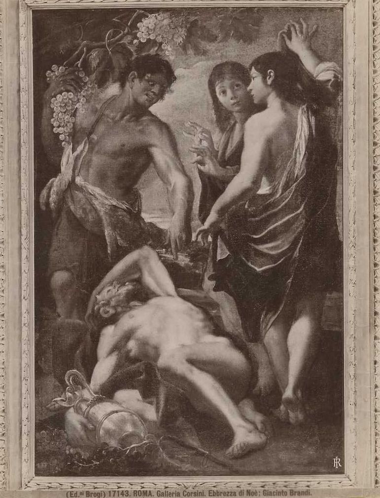 Dipinti - Ebrezza di Noè (positivo) di Brandi, Giacinto, Brogi, Giacomo (ditta) (XIX/ XX)